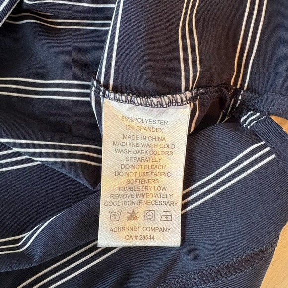 FootJoy Polo Shirt Mens 2XL White Blue Striped Collar Golf Performance Stretch - Picture 5 of 7